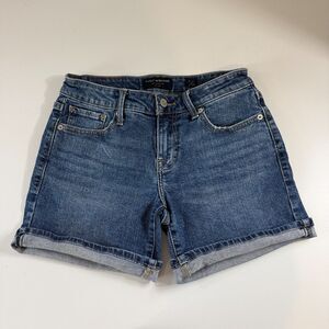 Lucky Brand Women's The Roll Up Blue Jean Denim Shorts Size 0 / 25